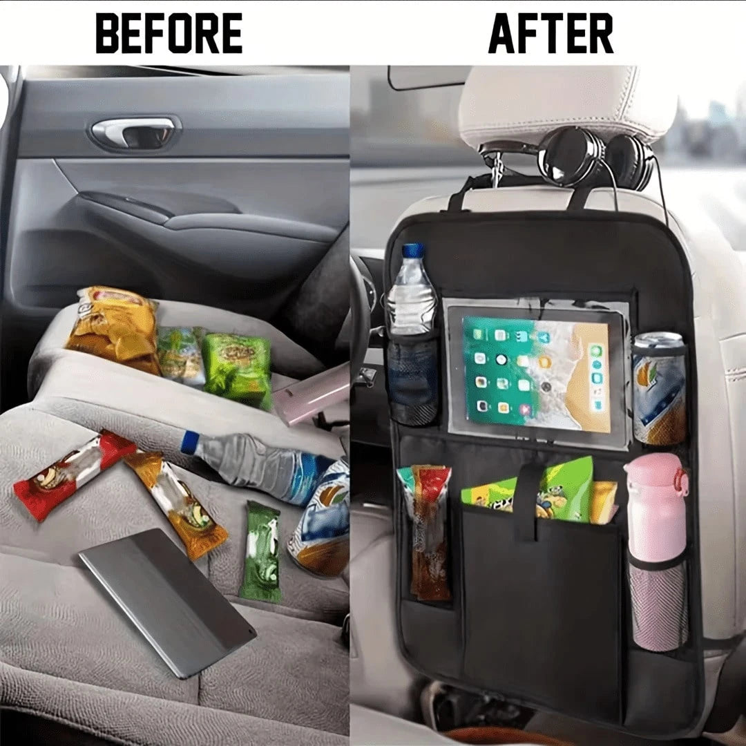 Waterproof & Durable Car Seat Back Storage Bag, Foldable Rear Seat Hanging Organizer, Universal Car Seat Pocket, Car Accessories Christmas Gift