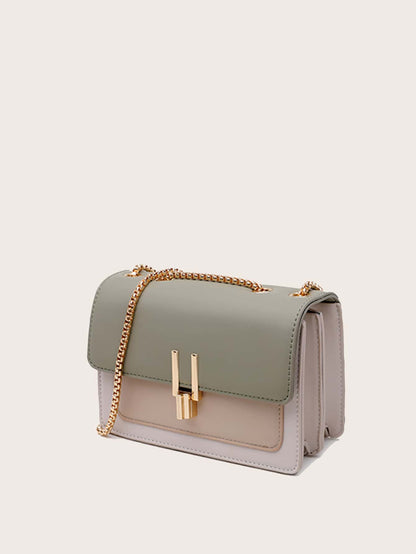 Waterproof,Lightweight,Business Casual Mini Color Block Flap Chain Shoulder Bag For Teen Girls Women College Students,Rookies & White-collar Workers Perfect for Office,College,Work,Business,Commute