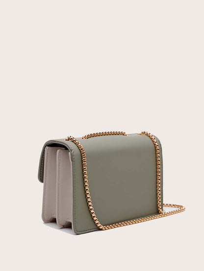 Waterproof,Lightweight,Business Casual Mini Color Block Flap Chain Shoulder Bag For Teen Girls Women College Students,Rookies & White-collar Workers Perfect for Office,College,Work,Business,Commute