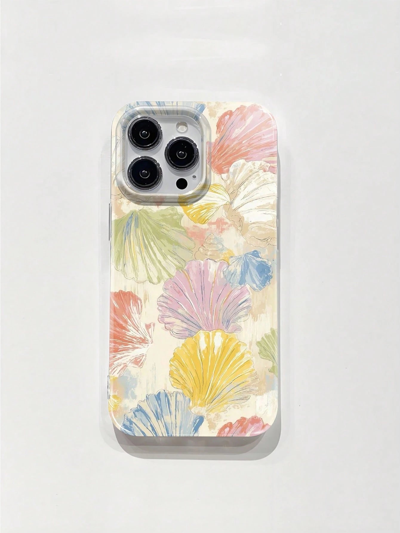 WeiMi 1pc Fashionable Seashell Pattern Shock-Proof, Anti-Slip, Transparent TPU+PC Protective Phone Case, Compatible With Iphone