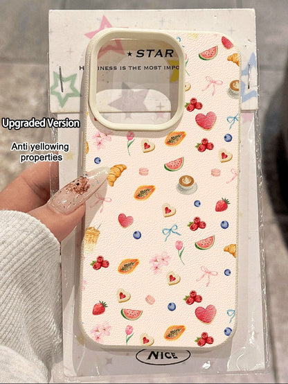White Floral Elements Fashion Phone Case Bow Knot 1pc Watercolor Floral Pattern Soft Protective Phone Case Waterproof Anti-Drop Anti-Slip Compatible With Apple And Phones Shockproof Scratch Resistant