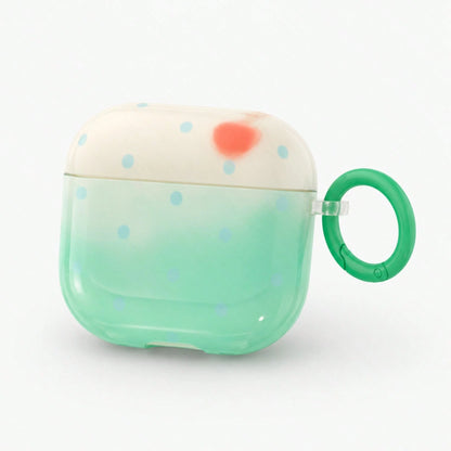 White & Green Polka Dot Contrast Color Apple Earphone Case With Ring, Compatible With AirPods Case 2/3/4/Pro/Pro2/Pro3, Anti-Drop Earphone Shell, Gift, Fashion Accessory, Combines Aesthetics And Pract