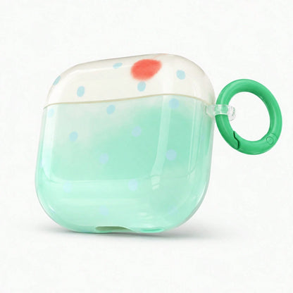 White & Green Polka Dot Contrast Color Apple Earphone Case With Ring, Compatible With AirPods Case 2/3/4/Pro/Pro2/Pro3, Anti-Drop Earphone Shell, Gift, Fashion Accessory, Combines Aesthetics And Pract