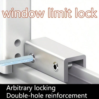 Window Lock Limiter, Adjustable Sliding Window Lock- Durable Material, With Black Heart-Shaped Key And Yellow Wrench, Drill-Free Installation, Door And Window Security Clip, Providing Home Security A