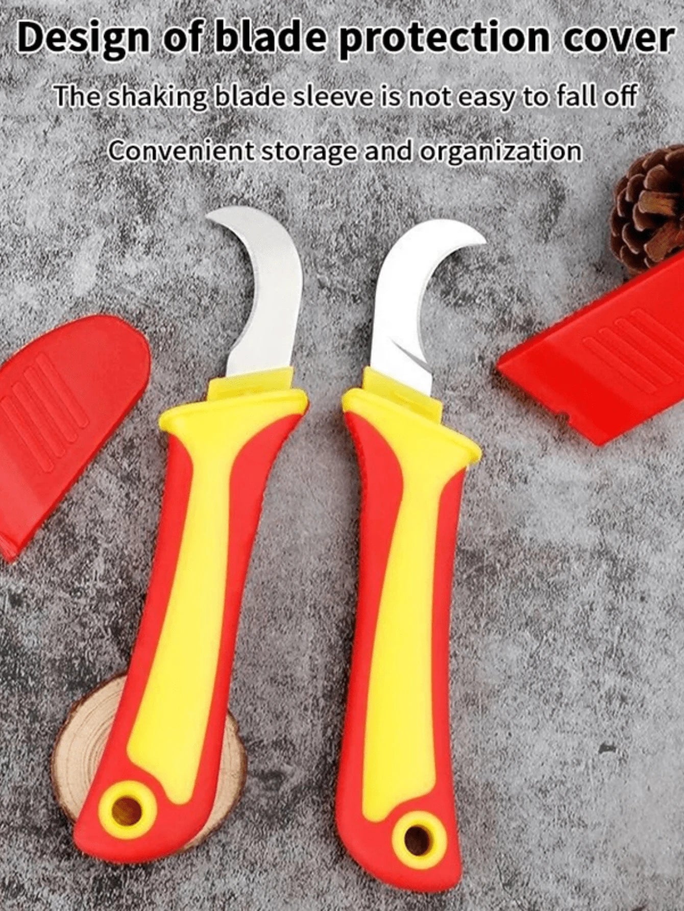 Wire Stripper, Electrician Knife, Insulated Cable Stripping Cutter, Straight Handle Hooked Fixed Blade Stripping Pliers, Manual Wire Stripping Tool