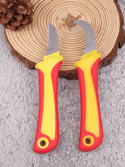 Wire Stripper, Electrician Knife, Insulated Cable Stripping Cutter, Straight Handle Hooked Fixed Blade Stripping Pliers, Manual Wire Stripping Tool