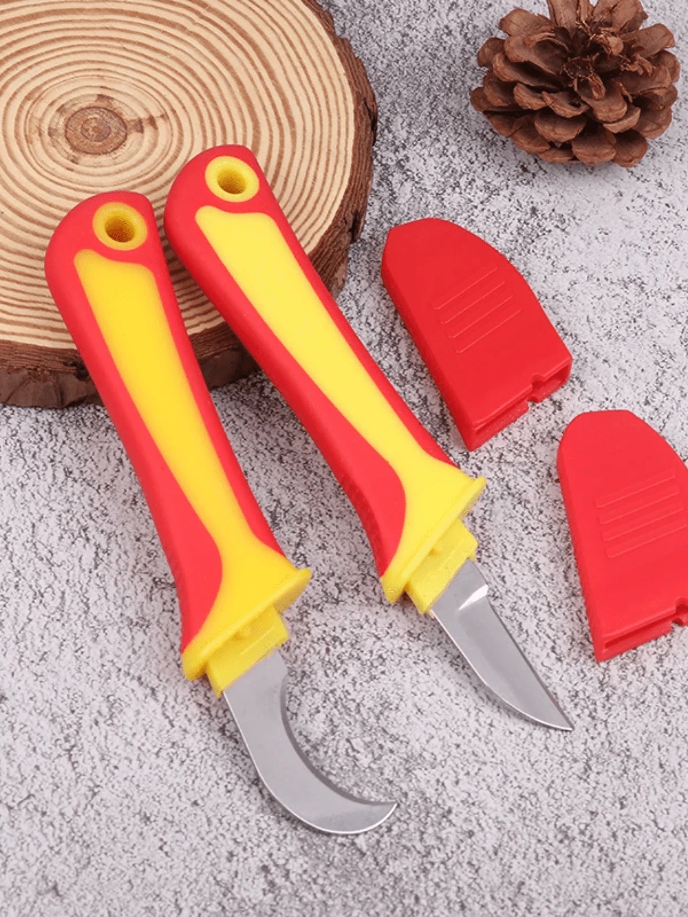 Wire Stripper, Electrician Knife, Insulated Cable Stripping Cutter, Straight Handle Hooked Fixed Blade Stripping Pliers, Manual Wire Stripping Tool
