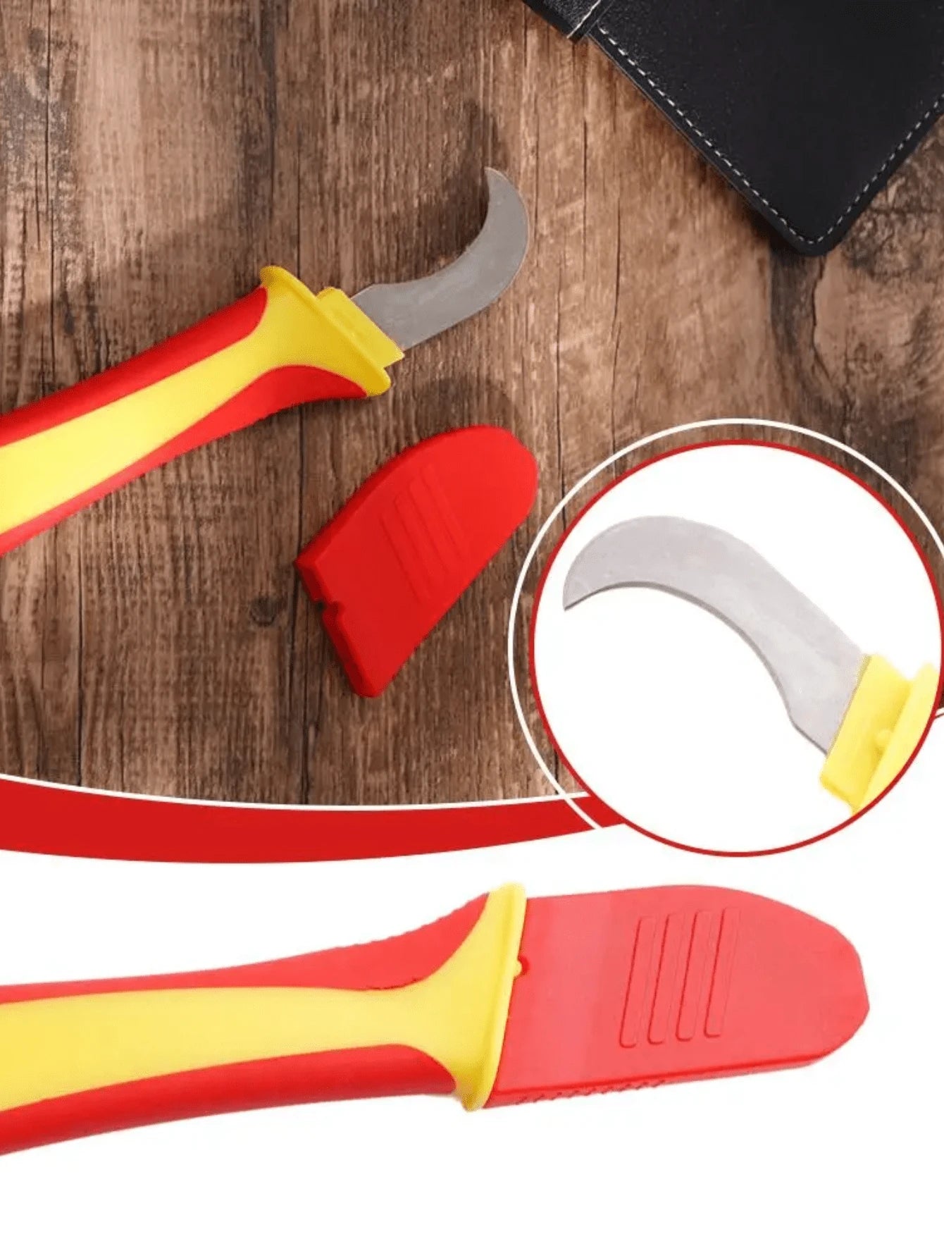 Wire Stripper, Electrician Knife, Insulated Cable Stripping Cutter, Straight Handle Hooked Fixed Blade Stripping Pliers, Manual Wire Stripping Tool