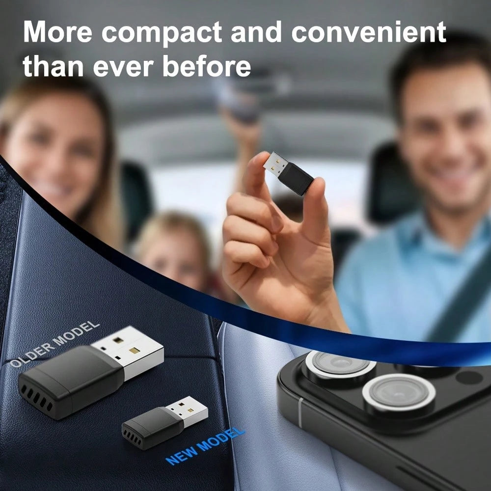 Wireless CarPlay & Android Auto Adapter – 5GHz Wi-Fi 6 & Bluetooth 5.2 Dongle, Plug & Play, Auto Connection In Under 5 Seconds, Compact Design, No Messy Cables, For Factory Wired CarPlay Vehicles