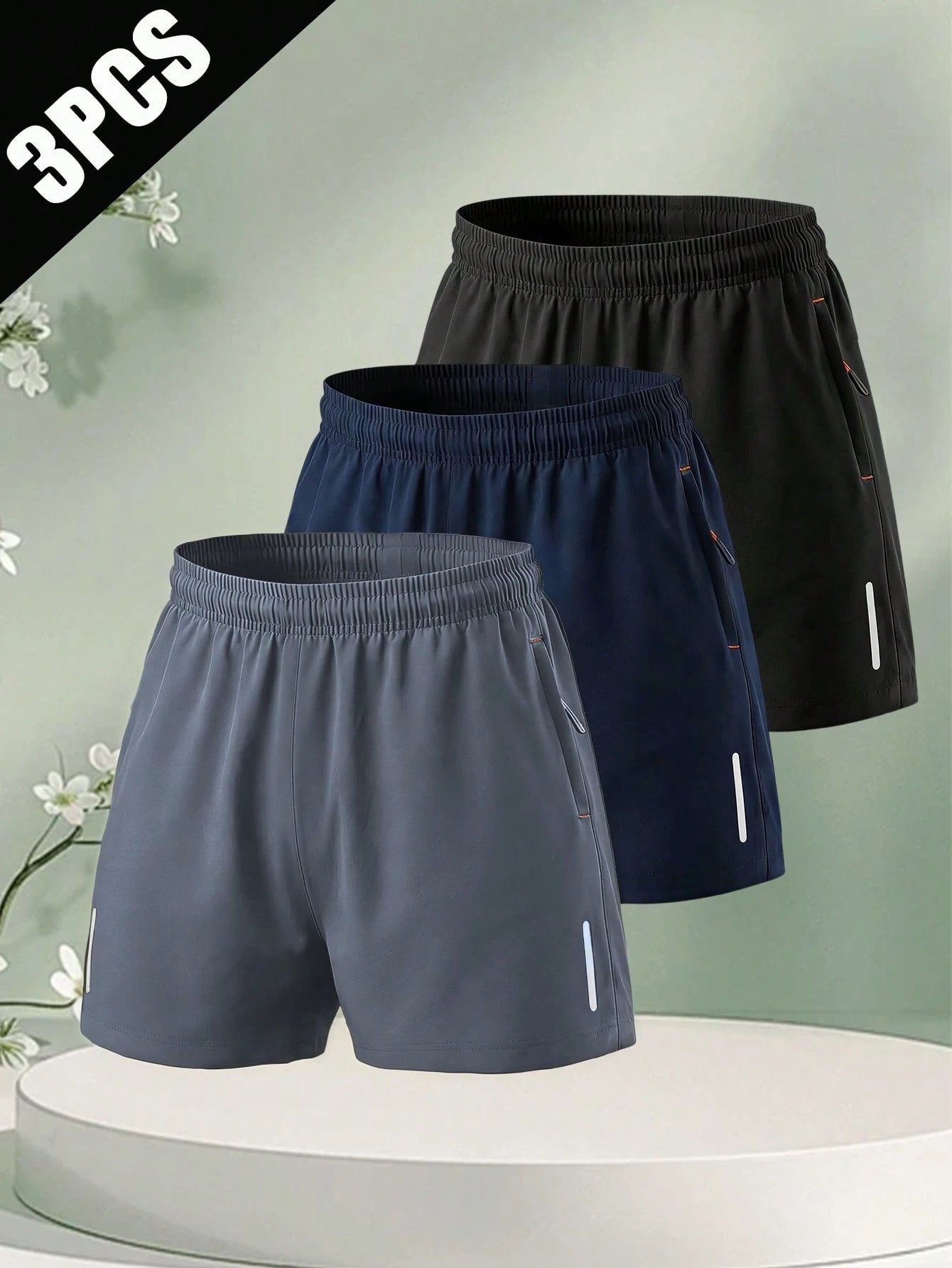 Women's 3-Piece Casual Shorts Set, Drawstring Elastic Waistband Sports, Athleisure Summer