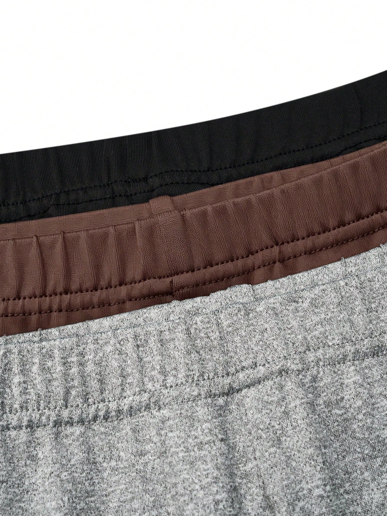 Women's 3 Pieces Set Solid Color Elastic Waist Base Shorts