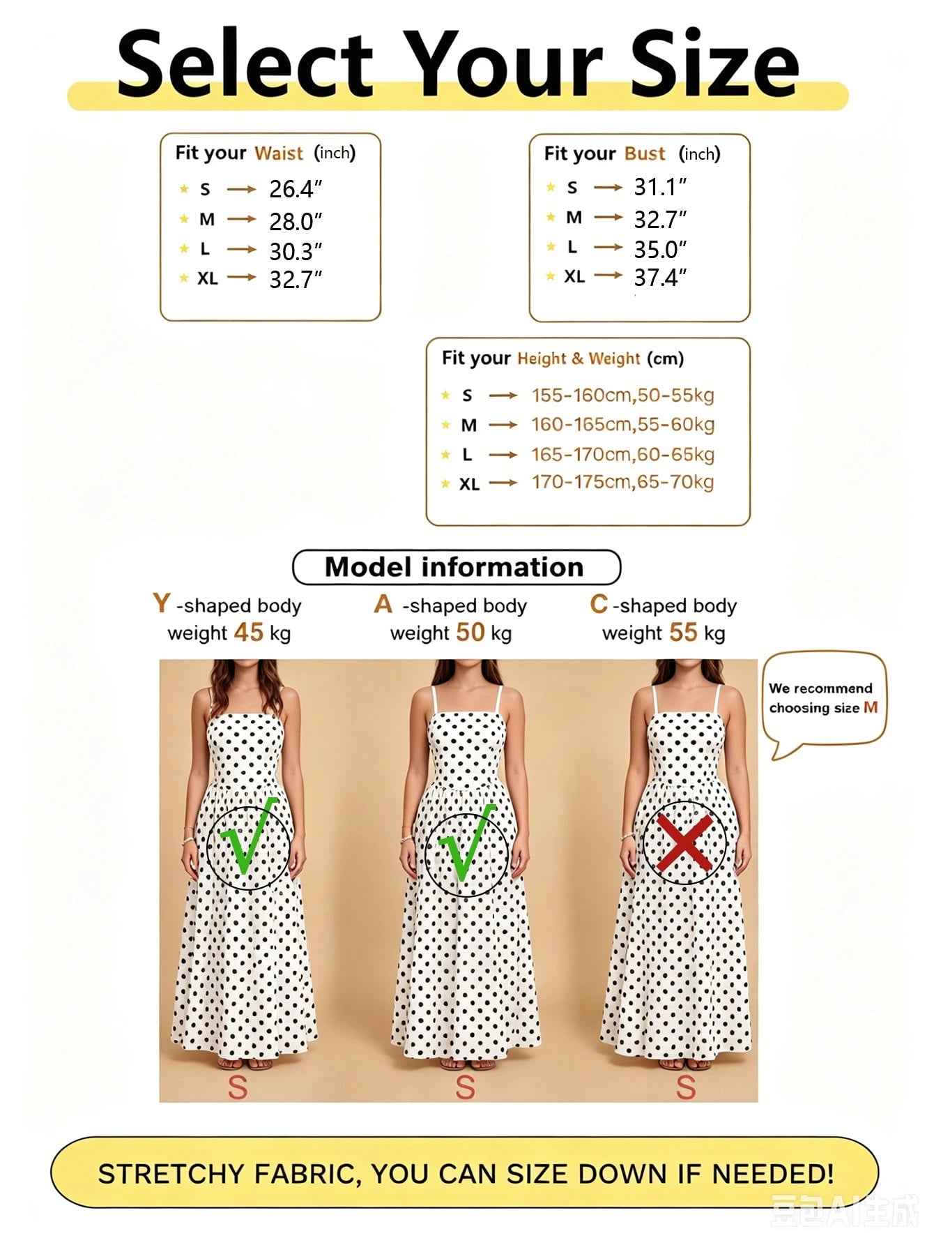 Women's Black Polka Dot Dress, Spring/Summer Casual Dress, Vacation Dress, Elegant Women's Dress, Polka Dot, Leisure Dress, Party Dress, Wedding Guest Dress