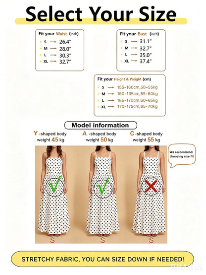Women's Black Polka Dot Dress, Spring/Summer Casual Dress, Vacation Dress, Elegant Women's Dress, Polka Dot, Leisure Dress, Party Dress, Wedding Guest Dress