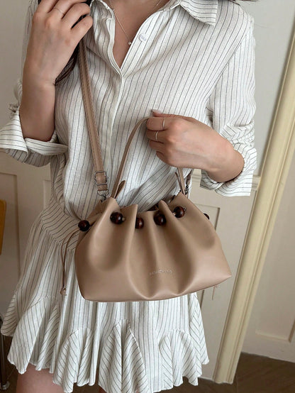 Women's Bucket Bag For Work Commute, Korean Style Fashion Shoulder Bag, 2026 Spring/Summer Niche Minimalist Premium Crossbody Bag