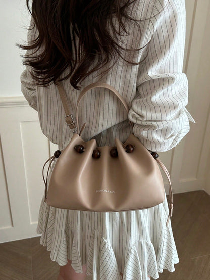 Women's Bucket Bag For Work Commute, Korean Style Fashion Shoulder Bag, 2026 Spring/Summer Niche Minimalist Premium Crossbody Bag