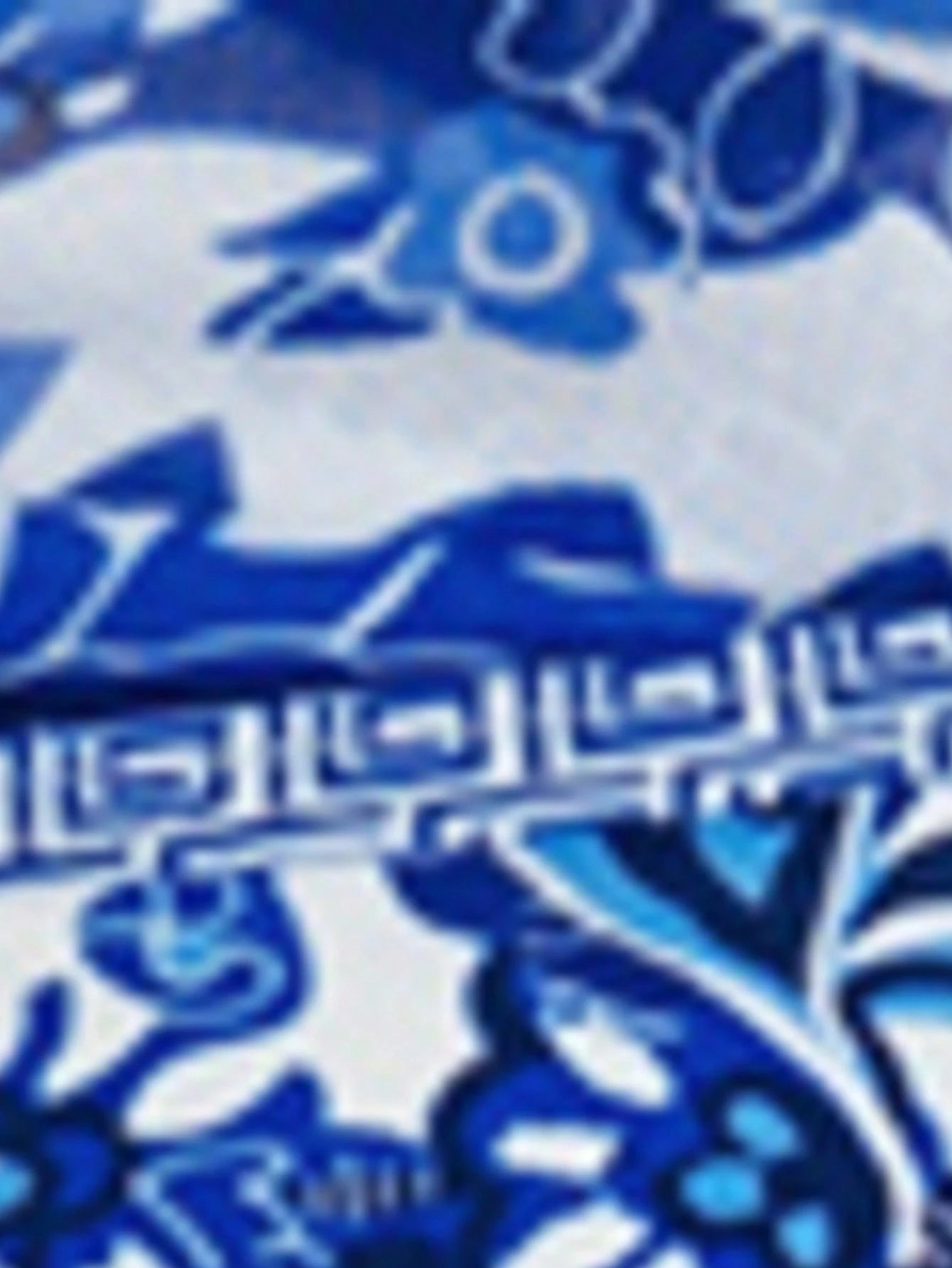 Women's Classic Blue Floral 3 Pieces Bikini Set With Triangle Cups, Tie-Up Sarong, Beach Vacation Style Summer