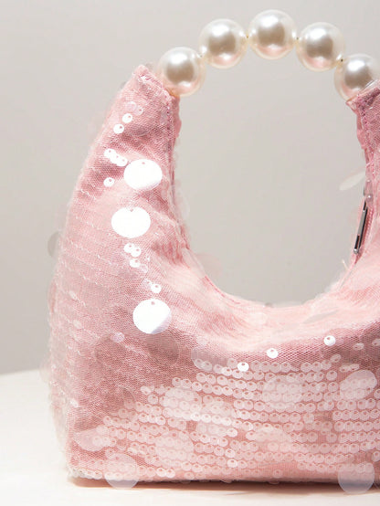 Women's Handbag, Glitter Bag, Pearl Bag, Party Dress, Ball Gown Bag, Ball Gown Accessories, Wedding Supplies, Elegant Women's Wallet, Women's Gift, Valentine's Day (Random Pattern),Sequin