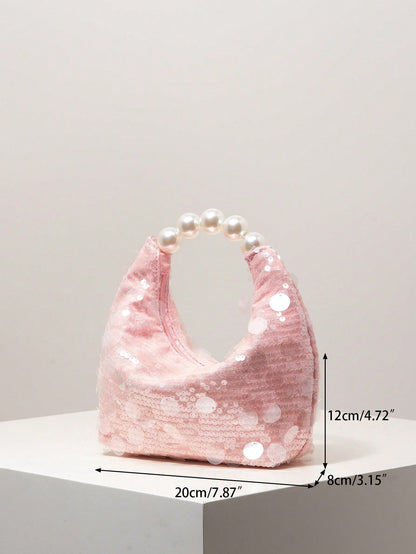 Women's Handbag, Glitter Bag, Pearl Bag, Party Dress, Ball Gown Bag, Ball Gown Accessories, Wedding Supplies, Elegant Women's Wallet, Women's Gift, Valentine's Day (Random Pattern),Sequin