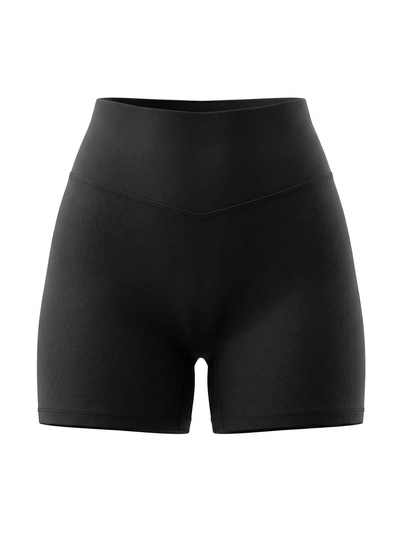 Women's High Waist Compression Shorts, Black Seamless Butt Lifting Sports Shorts, Suitable For Yoga, Running, Fitness, Beach & Vacation