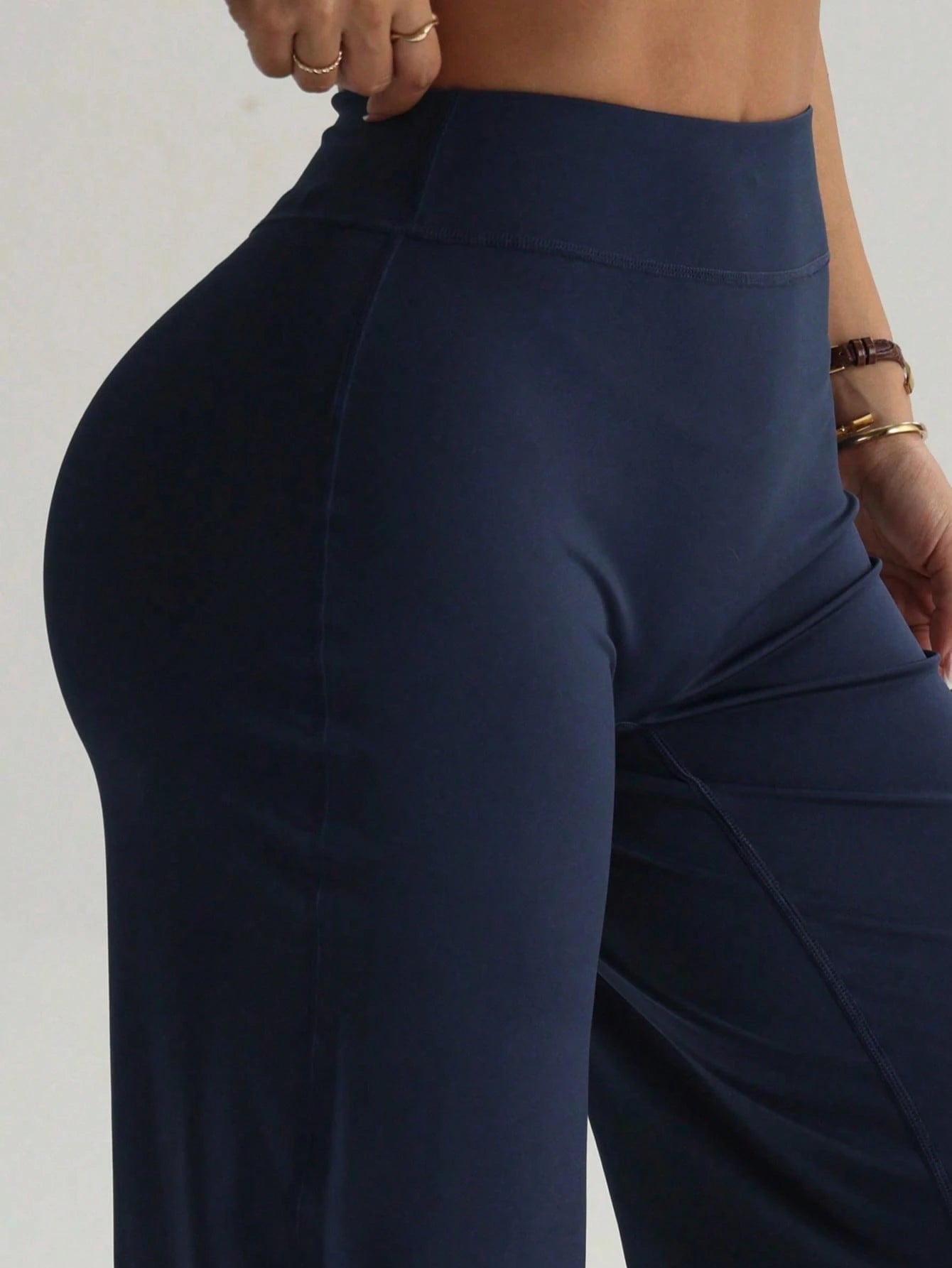 Women's Minimalist High Waist Sports Fitness Running Wide Leg Pants, Comfortable Casual Leggings, High Stretch Flared Commuting Yoga Trousers