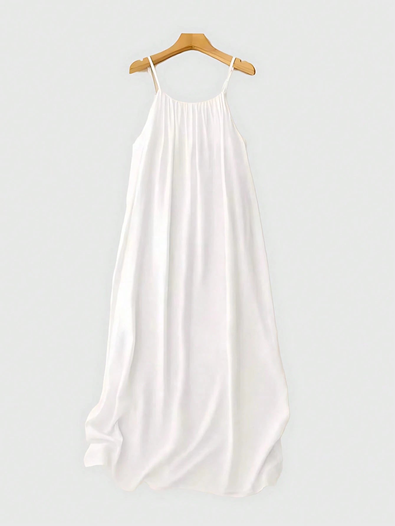 Women's Open Back Spaghetti Strap Beach Maxi Dress Loose Flowy Vacation Sundress