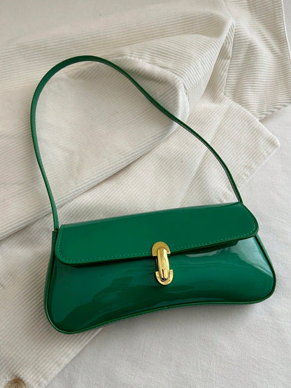 Women's Retro Faux Leather Flap Decor Underarm Shoulder Bag, Suitable For Dates, Outings, Parties And Other Occasions