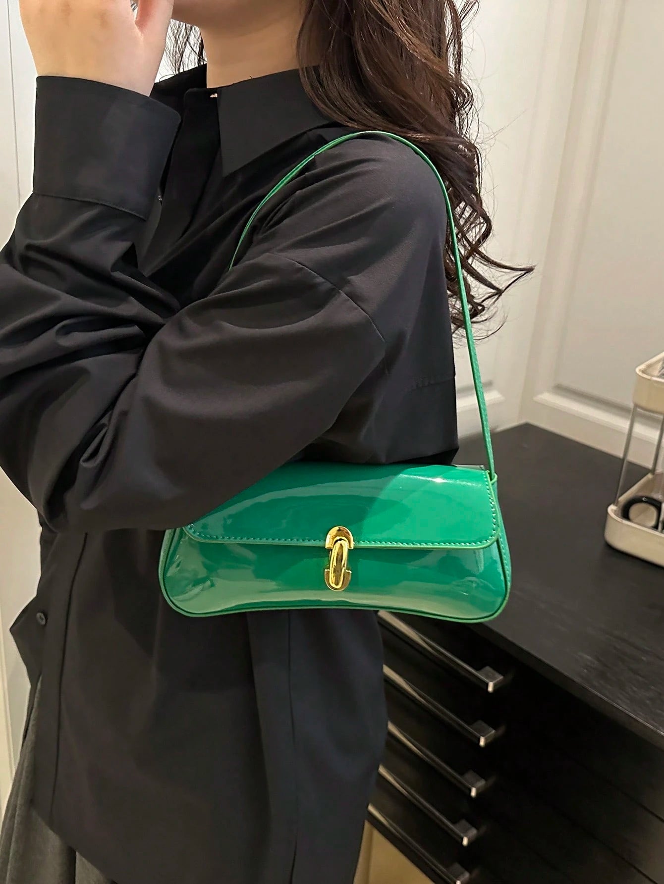 Women's Retro Faux Leather Flap Decor Underarm Shoulder Bag, Suitable For Dates, Outings, Parties And Other Occasions