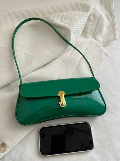 Women's Retro Faux Leather Flap Decor Underarm Shoulder Bag, Suitable For Dates, Outings, Parties And Other Occasions