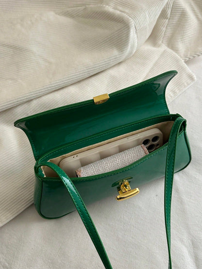 Women's Retro Faux Leather Flap Decor Underarm Shoulder Bag, Suitable For Dates, Outings, Parties And Other Occasions