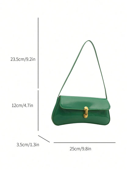 Women's Retro Faux Leather Flap Decor Underarm Shoulder Bag, Suitable For Dates, Outings, Parties And Other Occasions