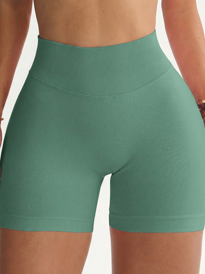 Women's Seamless High Waist ScrunchShorts Butt Lift Workout Shorts Pilates GymRunning Fitness Activewear Mocha MousseSoft Stretch Sports