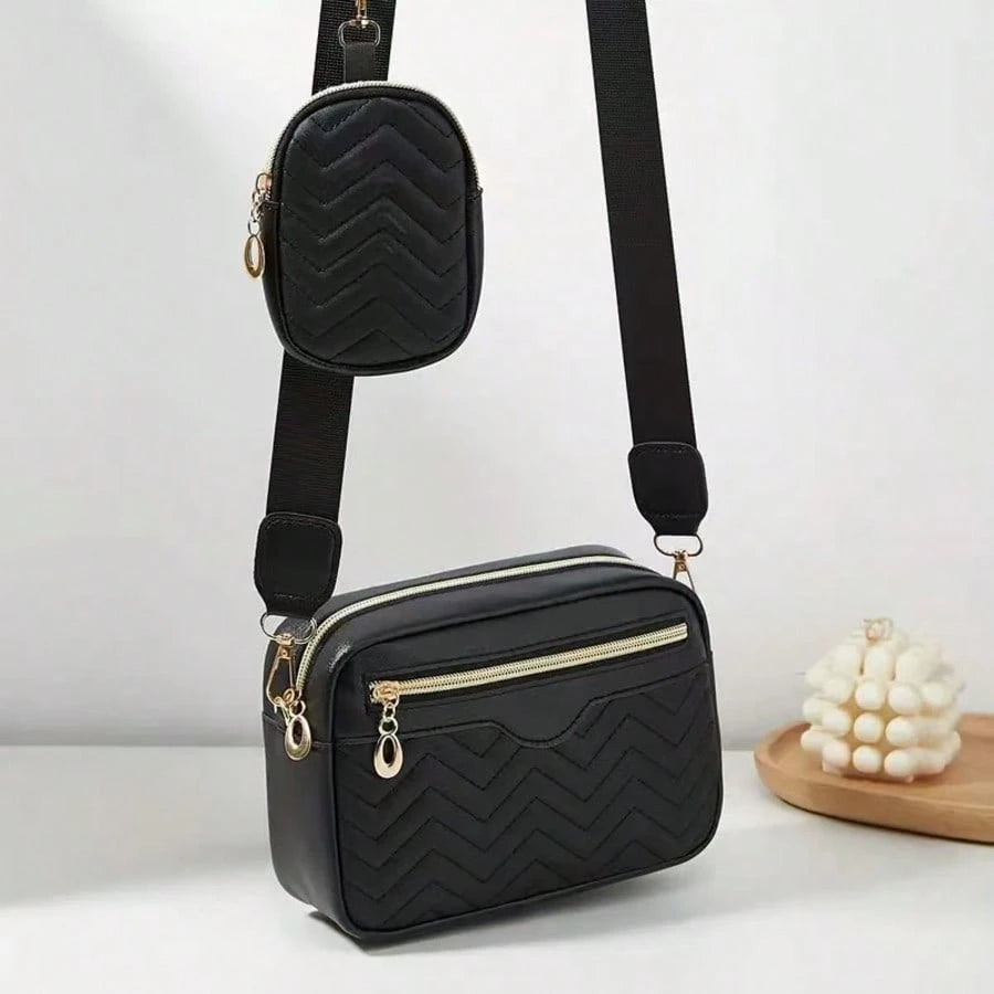 Women's Shoulder Diagonal Crossbody Bag, Fashion V-Shaped Quilted Phone Pouch, Makeup Bag, Casual Handbag