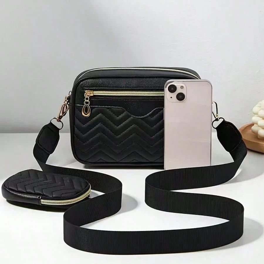 Women's Shoulder Diagonal Crossbody Bag, Fashion V-Shaped Quilted Phone Pouch, Makeup Bag, Casual Handbag