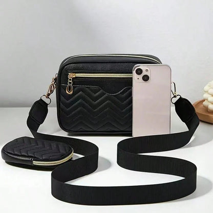 Women's Shoulder Diagonal Crossbody Bag, Fashion V-Shaped Quilted Phone Pouch, Makeup Bag, Casual Handbag
