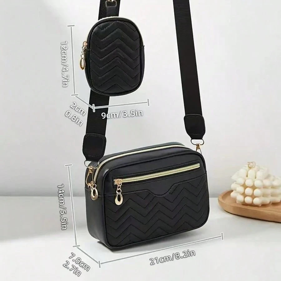 Women's Shoulder Diagonal Crossbody Bag, Fashion V-Shaped Quilted Phone Pouch, Makeup Bag, Casual Handbag