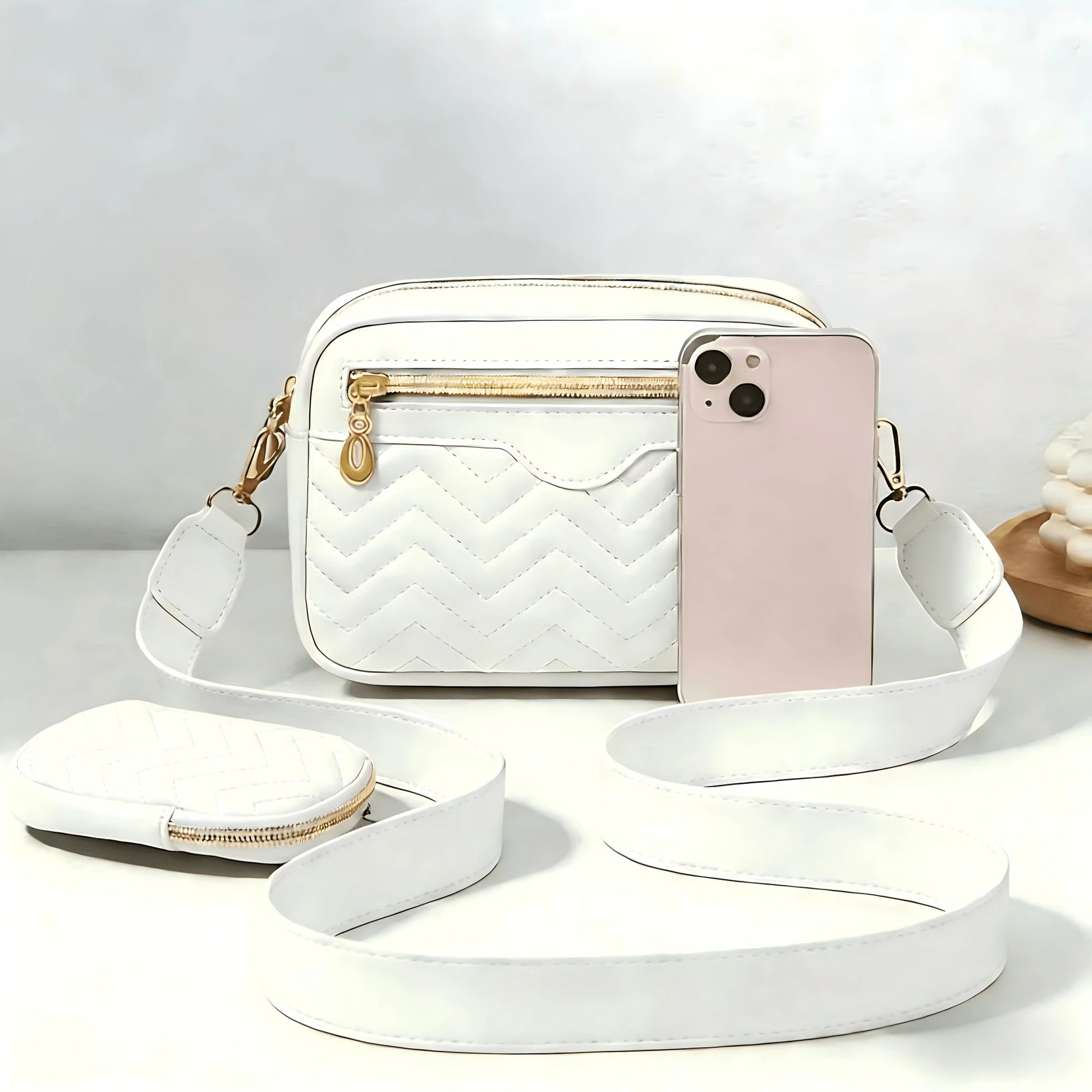 Women's Shoulder Diagonal Crossbody Bag, Fashion V-Shaped Quilted Phone Pouch, Makeup Bag, Casual Handbag