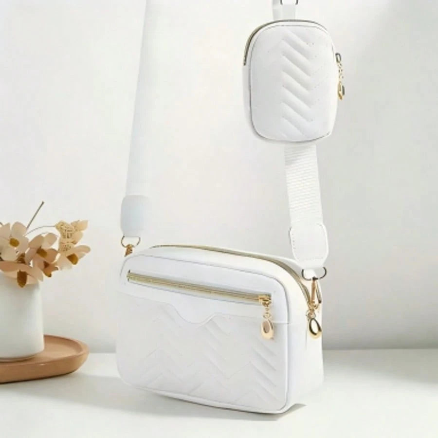 Women's Shoulder Diagonal Crossbody Bag, Fashion V-Shaped Quilted Phone Pouch, Makeup Bag, Casual Handbag