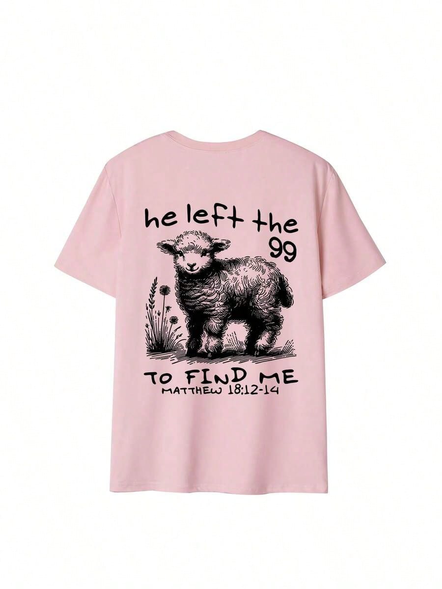 Women's Summer New Simple Letter Alpaca Animal Print Casual Vacation Loose Versatile Round Neck Beige Short Sleeve T-Shirt, Fashionable Everyday Top
