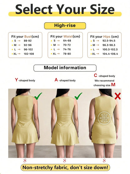 Women's Twist Knot Waist Short Dress, Sexy Slim A-Line Mini Dress, Spring/Summer Casual/Date Outfit Elegant, Wedding Guest Dress Yellow