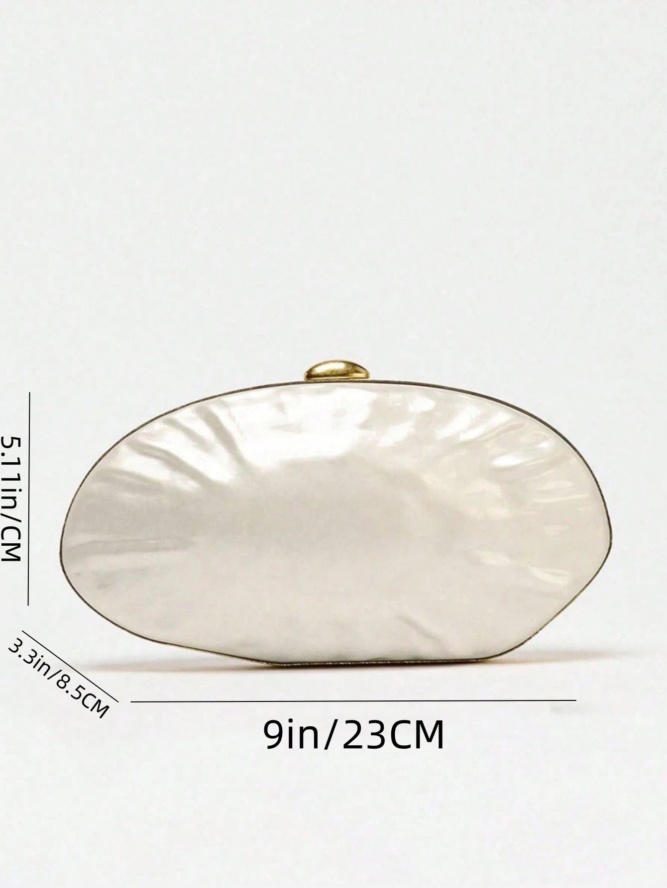 Women's White Formal Clutch Bag, Pearl Effect Hard Shell Box Shaped Clutch, Acrylic Shell Cocktail Handbag, Shoulder Crossbody Bag