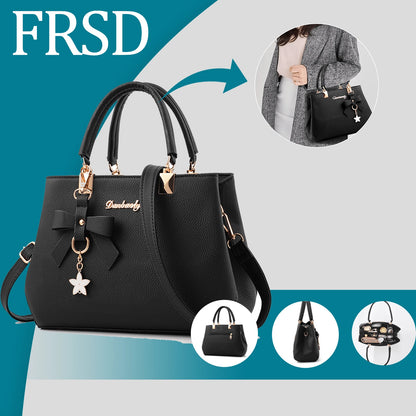 Womens Genuine Leather Handbag, Versatile Tote Crossbody Purse With Adjustable Shoulder Strap, Spacious Pockets For Work, Shopping, Travel & Daily Use