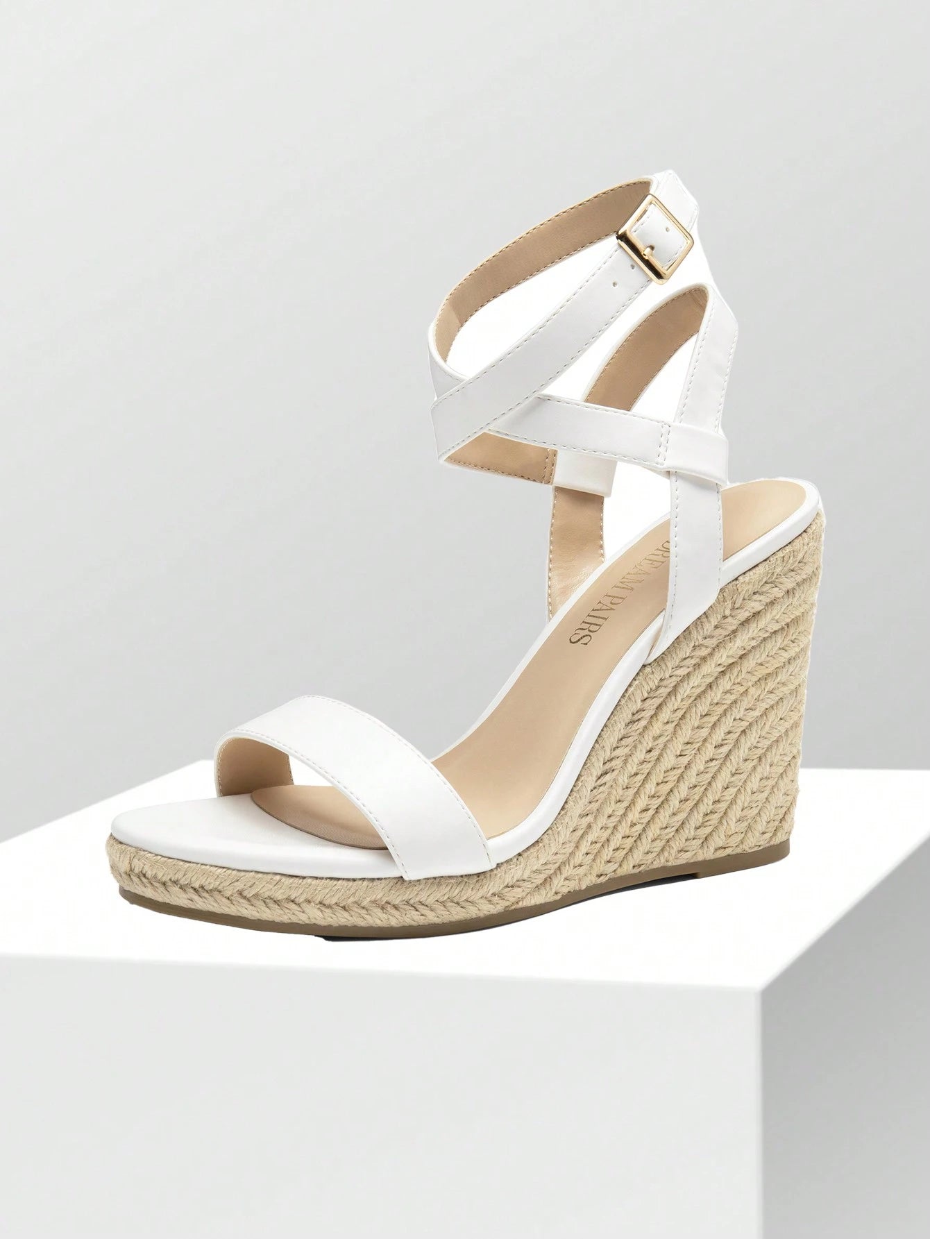 Womens Open Toe Espadrilles Dressy Platform Sandals Buckle Ankle Strap Stylish Wedges Sandals