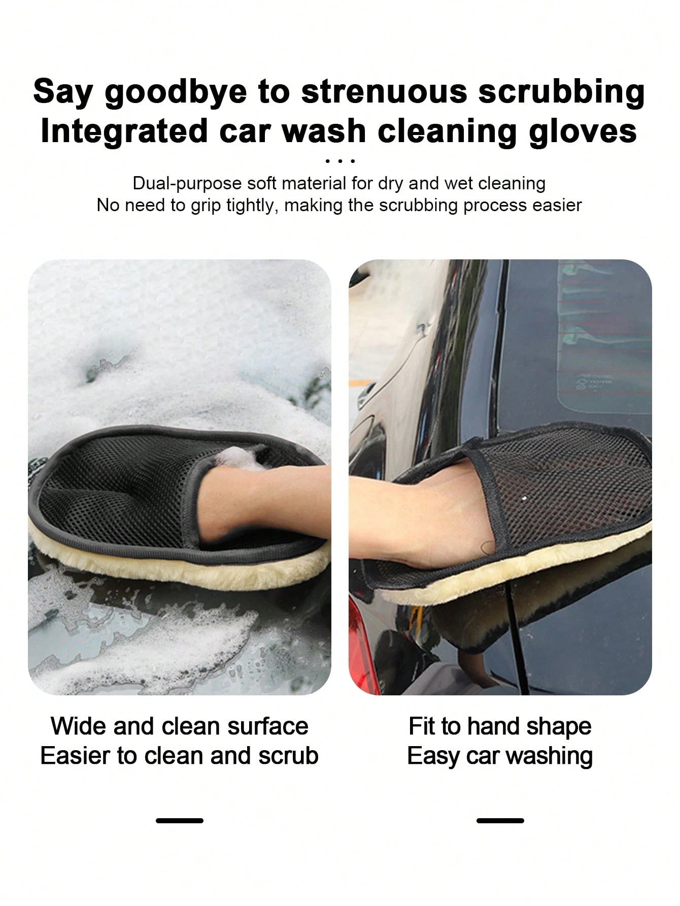 Wool Car Wash Mitt, Car Cleaning Tool, Car Wiping Waxing Stain Removal Cleaning Cloth, Cashmere Glove
