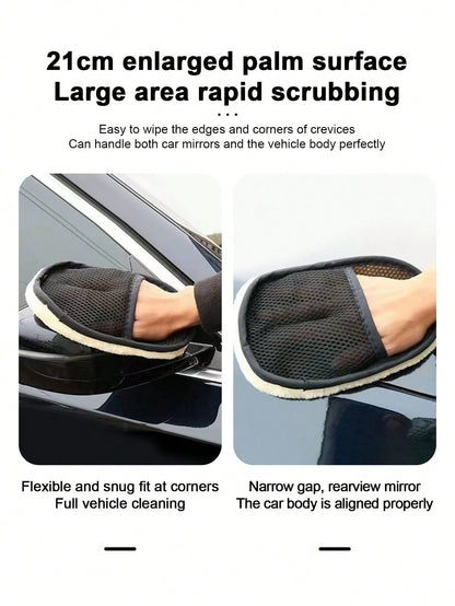Wool Car Wash Mitt, Car Cleaning Tool, Car Wiping Waxing Stain Removal Cleaning Cloth, Cashmere Glove