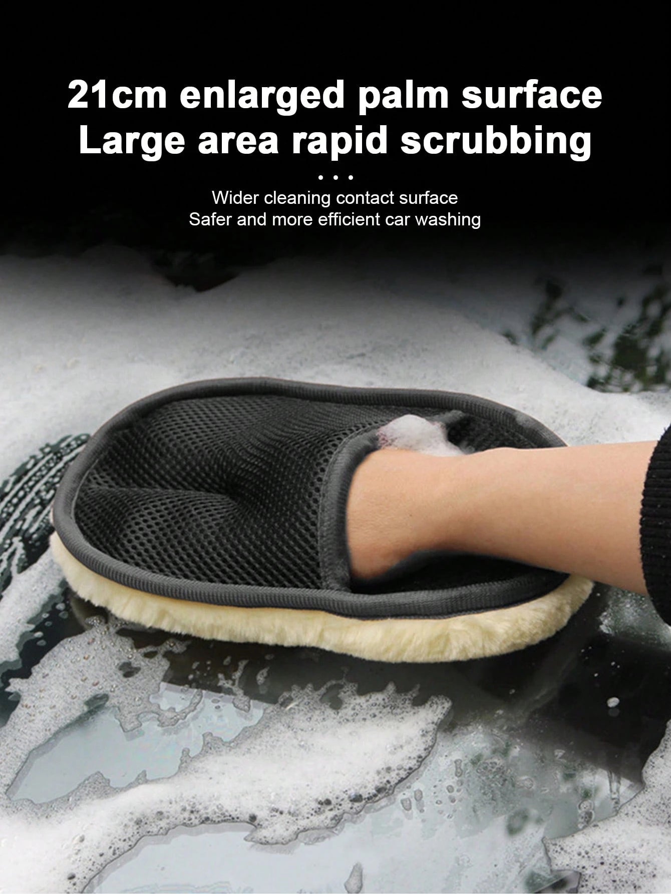 Wool Car Wash Mitt, Car Cleaning Tool, Car Wiping Waxing Stain Removal Cleaning Cloth, Cashmere Glove