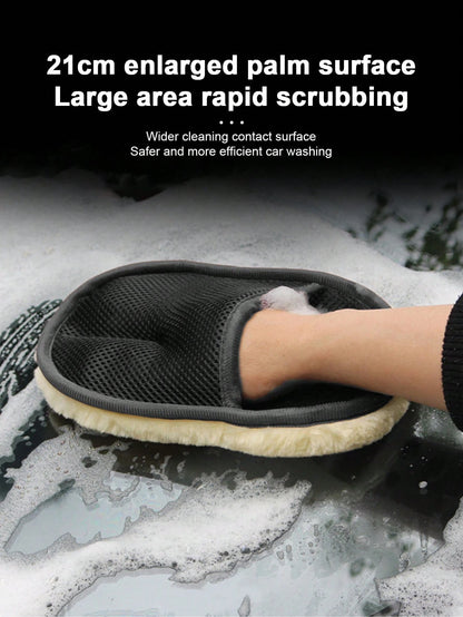 Wool Car Wash Mitt, Car Cleaning Tool, Car Wiping Waxing Stain Removal Cleaning Cloth, Cashmere Glove
