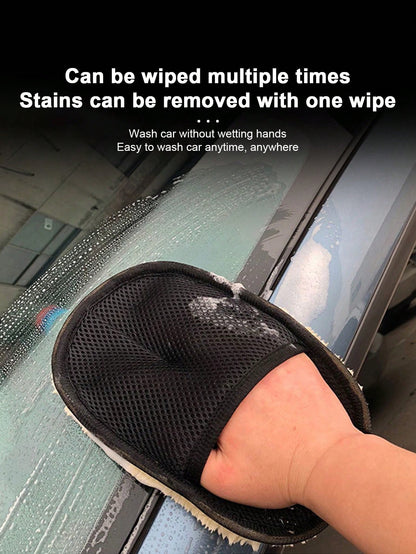 Wool Car Wash Mitt, Car Cleaning Tool, Car Wiping Waxing Stain Removal Cleaning Cloth, Cashmere Glove