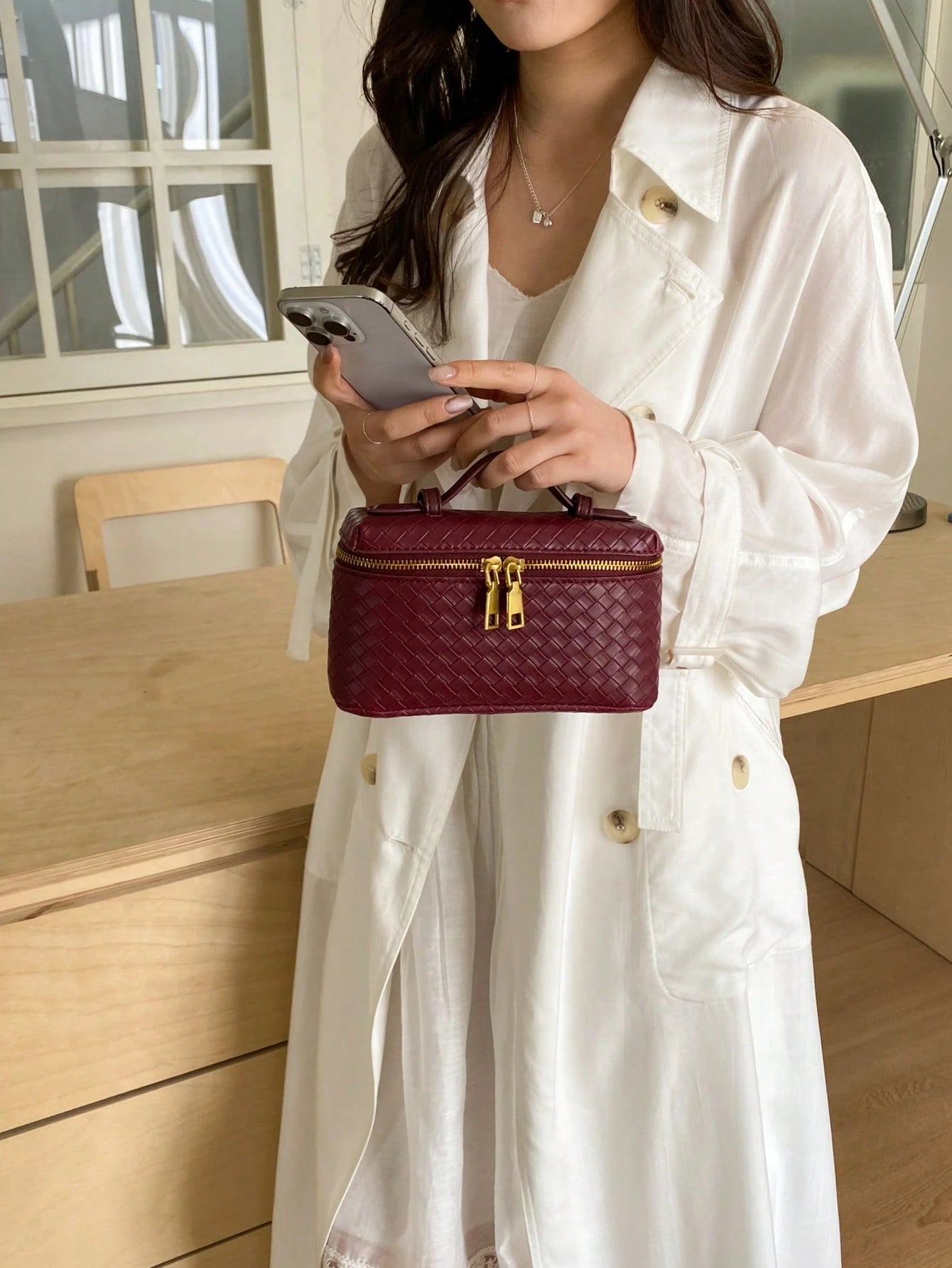 Woven Texture Fashionable Box Bag 2026 Spring/Summer New Shoulder Handbag Crossbody Lunch Box Bag