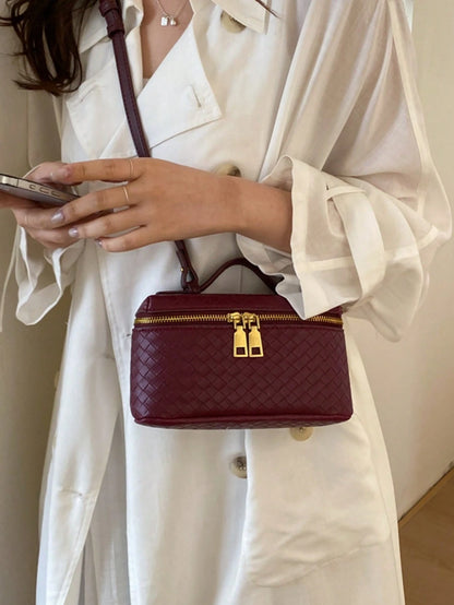 Woven Texture Fashionable Box Bag 2026 Spring/Summer New Shoulder Handbag Crossbody Lunch Box Bag
