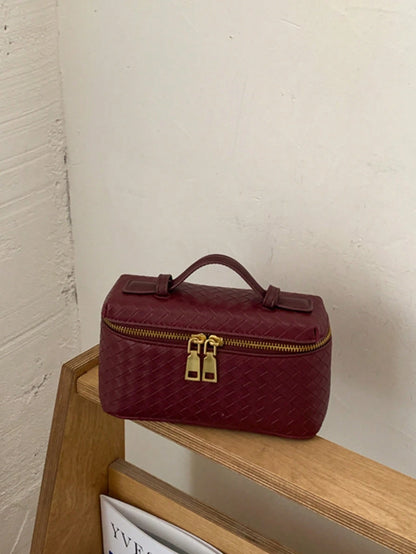 Woven Texture Fashionable Box Bag 2026 Spring/Summer New Shoulder Handbag Crossbody Lunch Box Bag